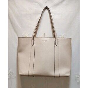 Nine West Womens Pink Paulson Tote Bag Elegant Faux Leather Career Feminine Cute